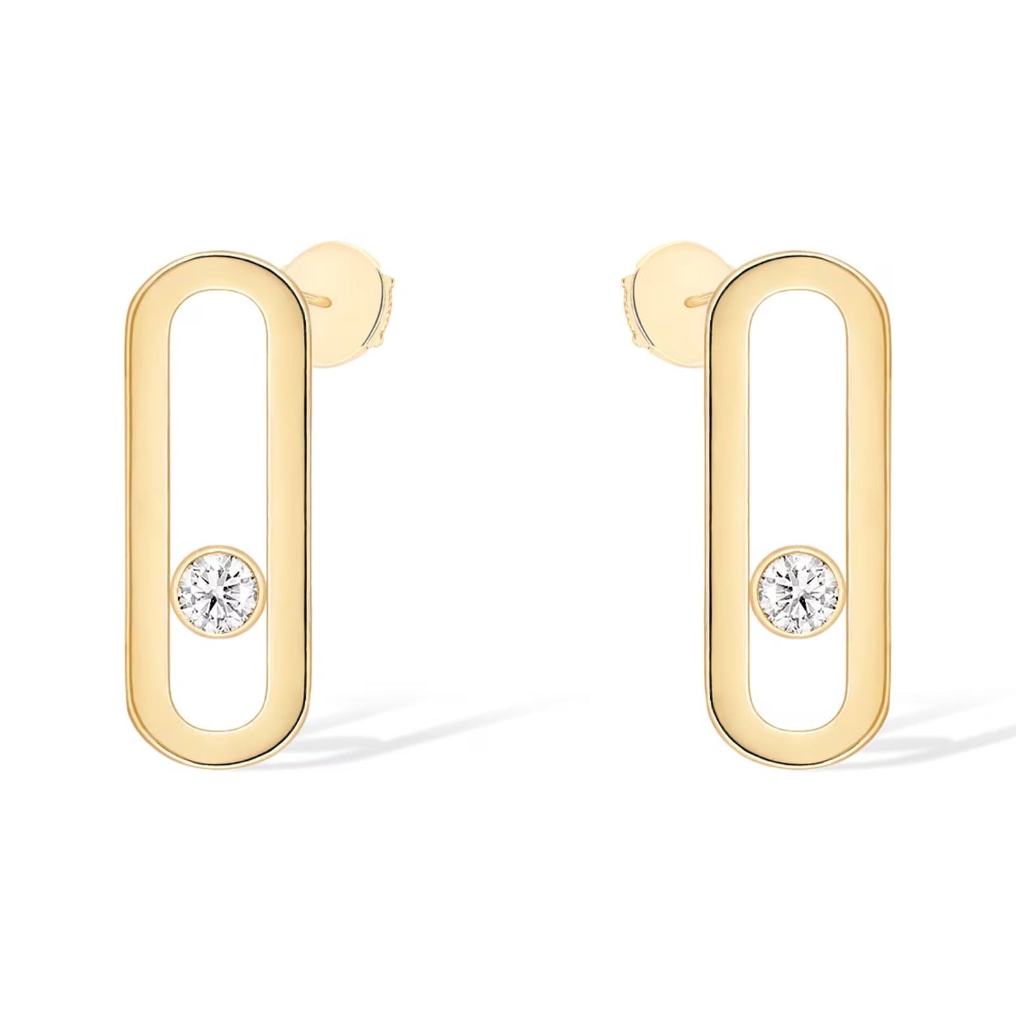 [Blue Tears Jewelry]MOVE UNO SMALL 1 DIAMOND EARRINGS