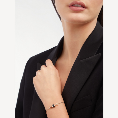 [BLUE TEARS]ZERO 1 SOFT PINK GOLD AND BLACK CERAMIC BRACELET