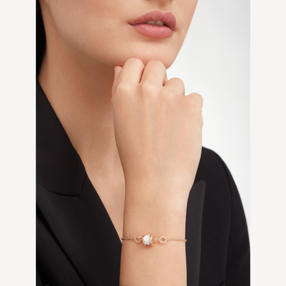 [BLUE TEARS]ZERO 1 SOFT PINK GOLD AND WHITE CERAMIC BRACELET