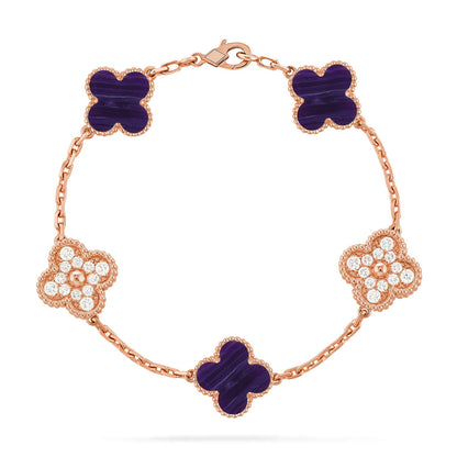 [BLUE TEARS]CLOVER 5 MOTIF PURPLE STRIPES BRACELET COLLECTION