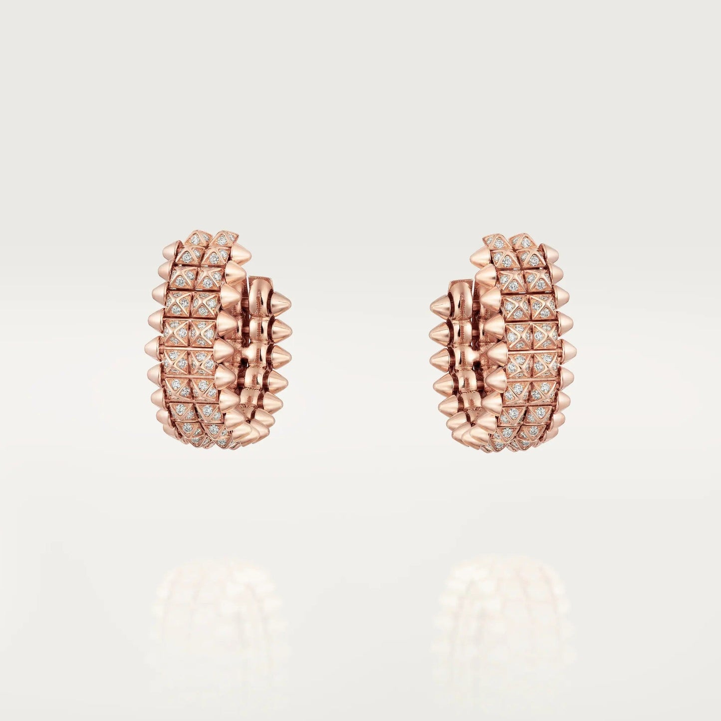 [Blue Tears Jewelry]CLASH 9.2MM FULL DIAMOND DOUBLE ROW EARRINGS