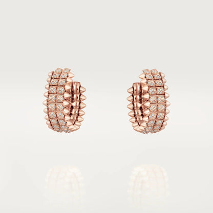 [Blue Tears Jewelry]CLASH 9.2MM FULL DIAMOND DOUBLE ROW EARRINGS