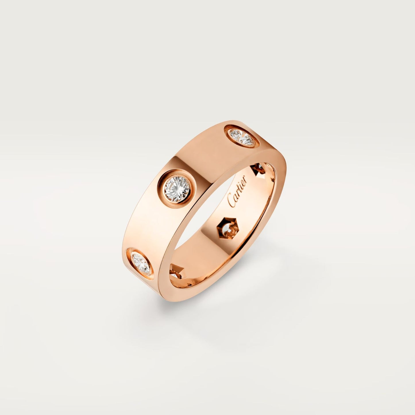 [Blue Tears Jewelry]LOVE 5.5MM 6 DIAMOND RING