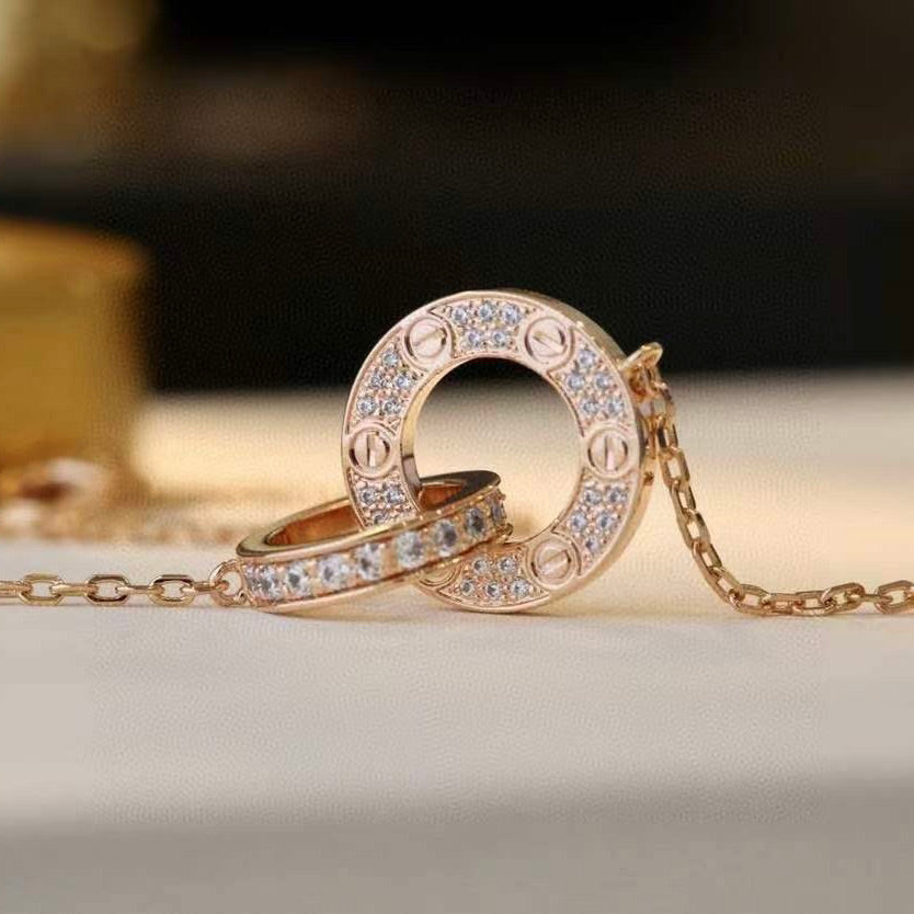 [Blue Tears Jewelry]LOVE  FULL DIAMOND PENDANT NECKLACE