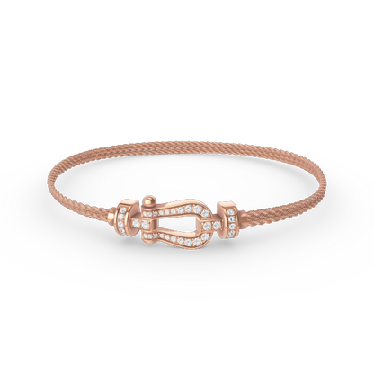 [BLUE TEARS]FORCE SMALL HORSESHOE  DIAMOND CHAIN ROPE BRACELET