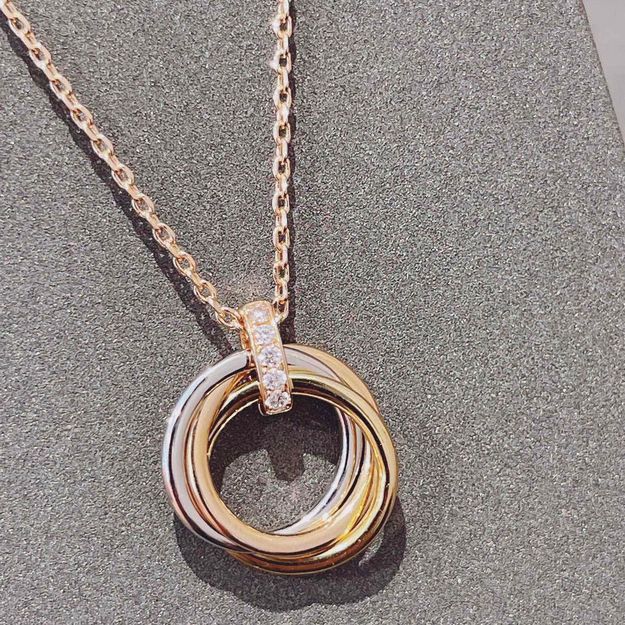 [BLUE TEARS]TRINITY NECKLACE GOLD  DIAMONDS