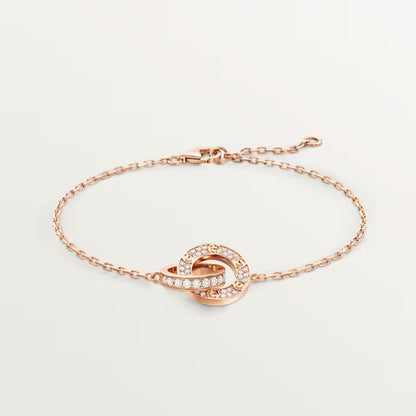 [Blue Tears Jewelry]LOVE DOUBLE RING FULL DIAMOND BRACELET