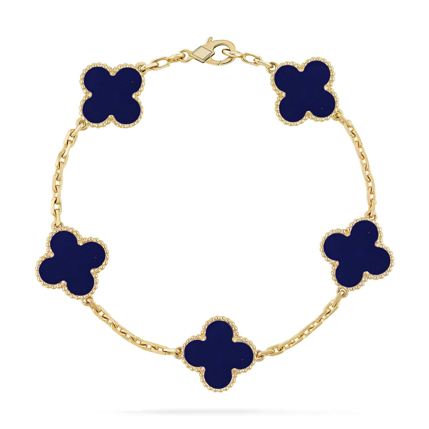 [BLUE TEARS]CLOVER 5 MOTIF LAPIS LAZULI BRACELET COLLECTION