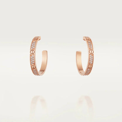 [Blue Tears Jewelry]LOVE EARRINGS 3.6MM DIAMOND PAVED