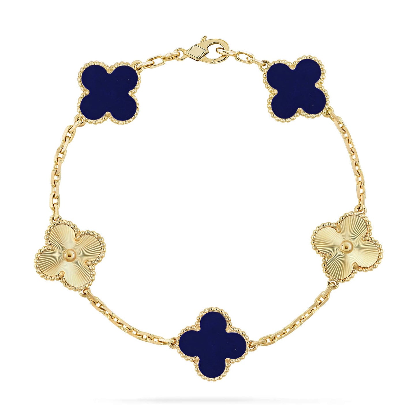 [BLUE TEARS]CLOVER 5 MOTIF LAPIS LAZULI BRACELET COLLECTION