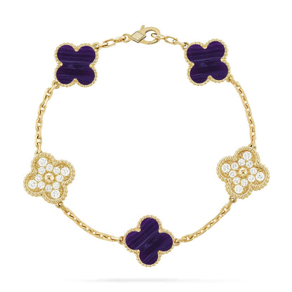 [BLUE TEARS]CLOVER 5 MOTIF PURPLE STRIPES BRACELET COLLECTION