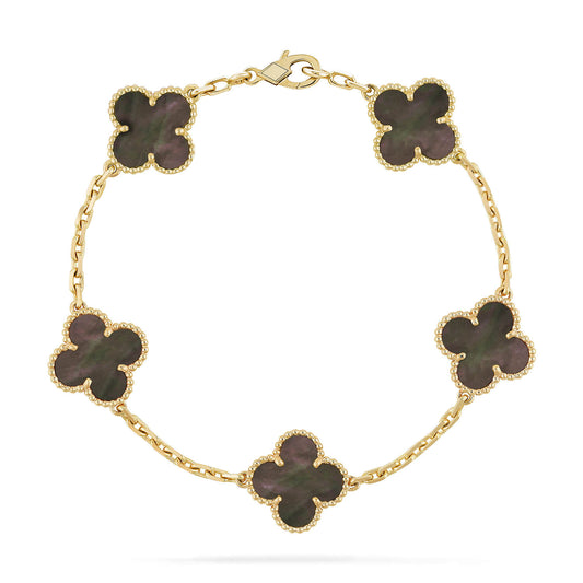 [BLUE TEARS]CLOVER 5 MOTIF GRAY MOP  BRACELET