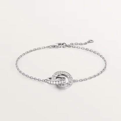 [Blue Tears Jewelry]LOVE DOUBLE RING FULL DIAMOND BRACELET