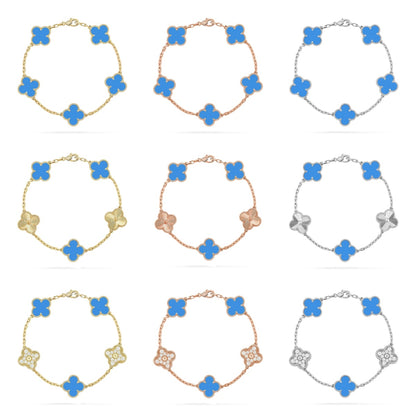 [BLUE TEARS] CLOVER 5 MOTIF BLUE AGATE BRACELET COLLECTION