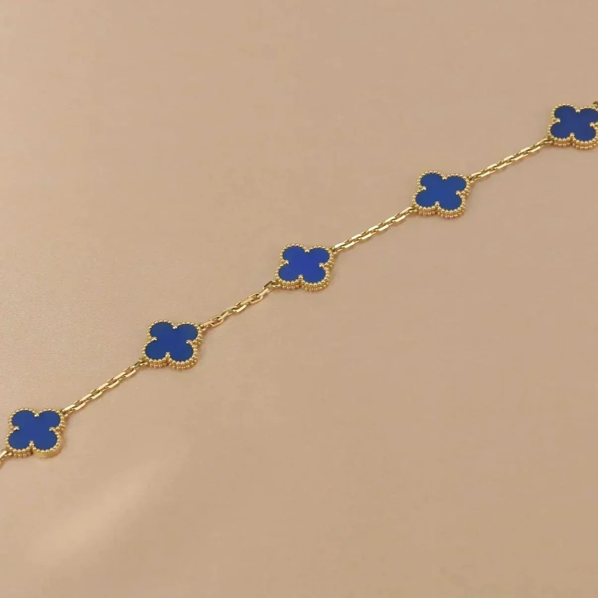 [BLUE TEARS] CLOVER 5 MOTIF BLUE AGATE BRACELET COLLECTION