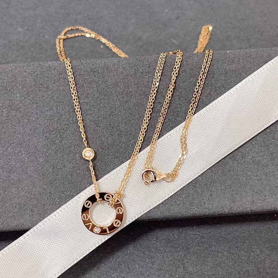 [BLUE TEARS]LOVE NECKLACE 16MM 2 DIAMONDS