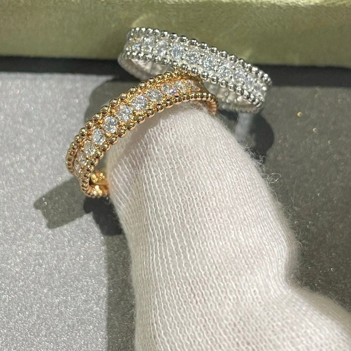[BLUE TEARS]PERLEE DIAMOND SILVER RING