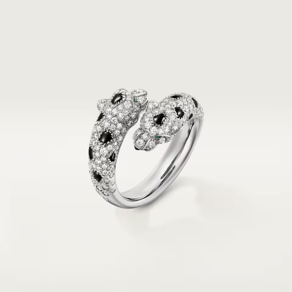 [Blue Tears Jewelry]PANTHERE DOUBLE HEADED FULL DIAMOND  RING