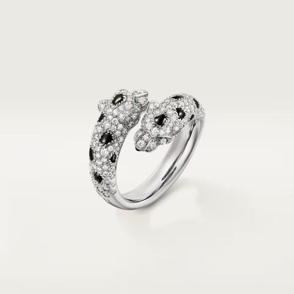 [Blue Tears Jewelry]PANTHERE DOUBLE HEADED FULL DIAMOND  RING