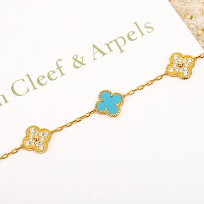 [BLUE TEARS] CLOVER 5 MOTIF TURQUOISE BRACELET COLLECTION