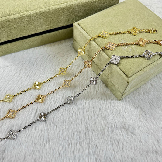 [BLUE TEARS]CLOVER 6 MOTIF DIAMOND LASER BRACELET