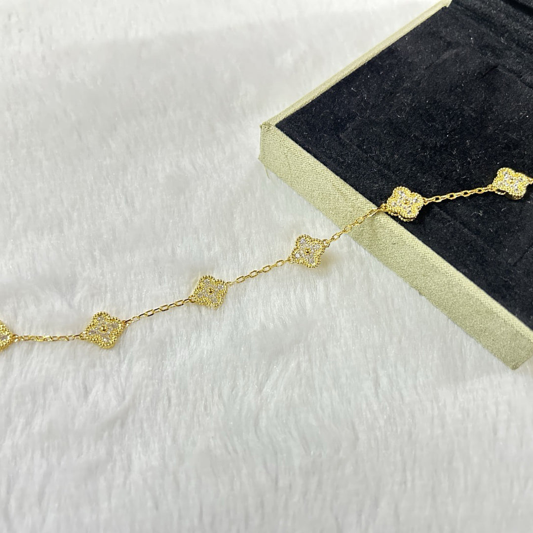 [BLUE TEARS]CLOVER 6 MOTIF DIAMOND BRACELET