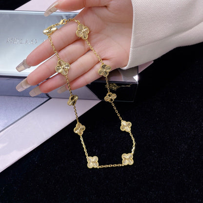 [BLUE TEARS]CLOVER 10 MOTIFS LASER NECKLACE