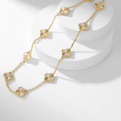 [BLUE TEARS]CLOVER 10 MOTIFS LASER NECKLACE