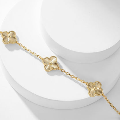 [BLUE TEARS]CLOVER 10 MOTIFS LASER NECKLACE