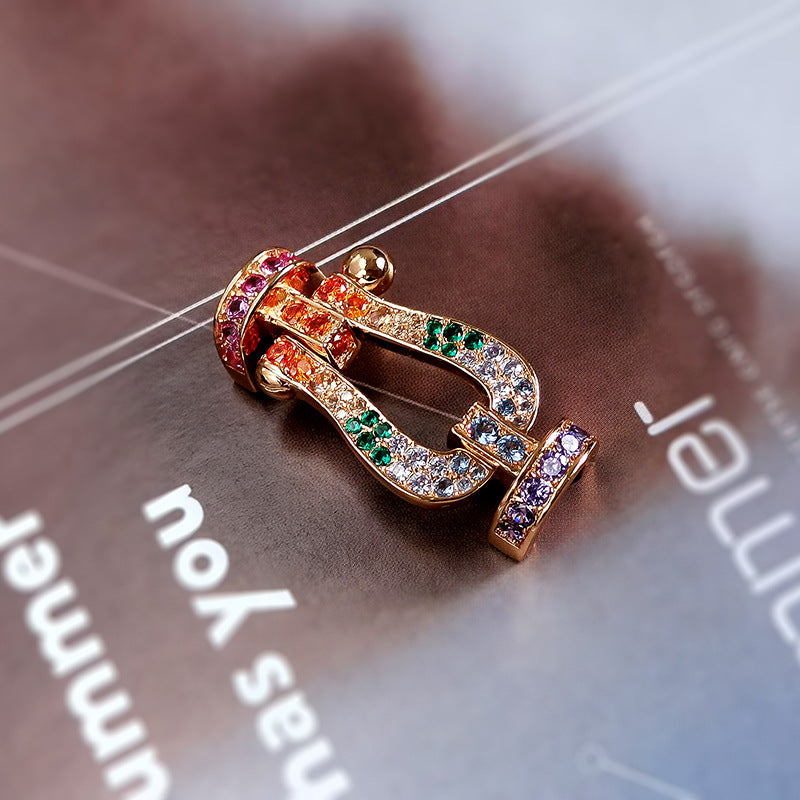 [BLUE TEARS]FORCE LARGE HORSESHOE  COLORED DIAMOND BRACELET ROSE GOLD