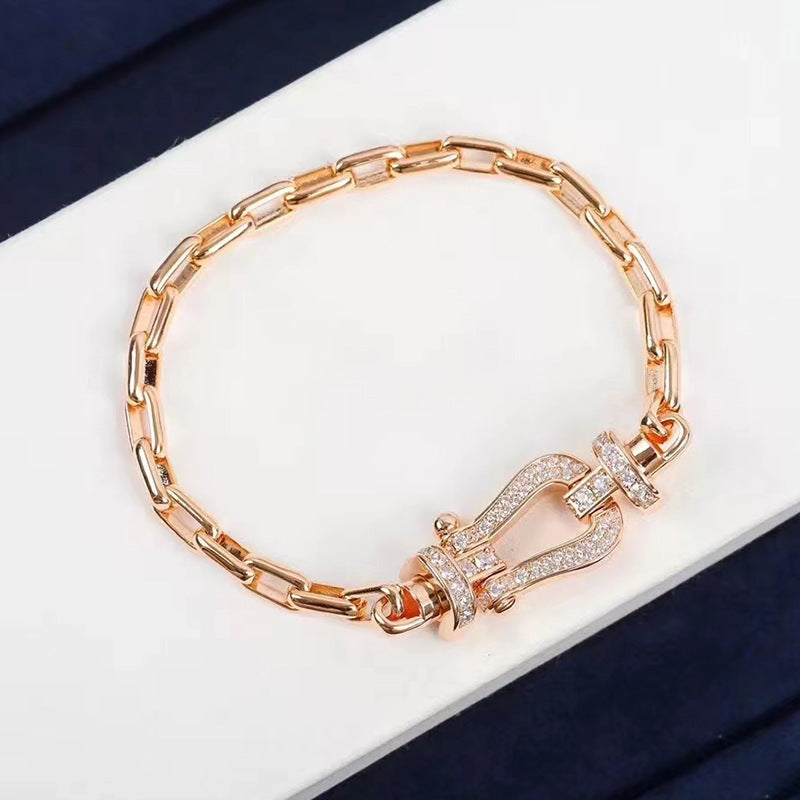 [BLUE TEARS]FORCE LARGE HORSESHOE CLASP  METAL BRACELET