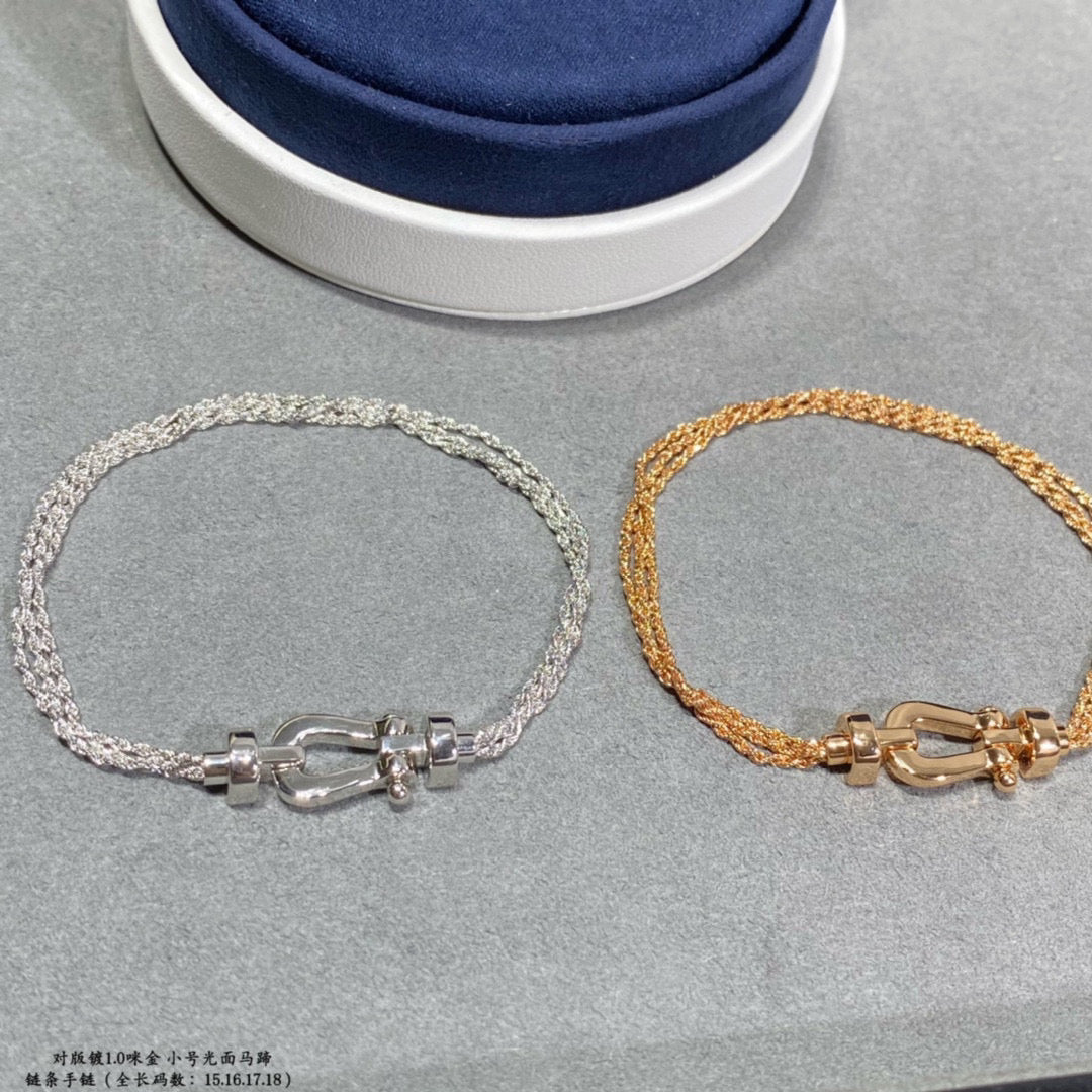 [BLUE TEARS]FORCE SMALL HORSESHOE  DIAMOND CHAIN ROPE BRACELET