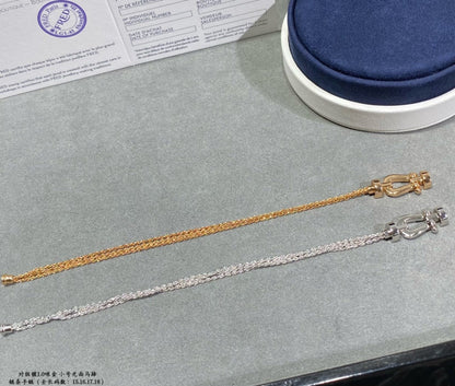 [BLUE TEARS]FORCE SMALL HORSESHOE  DIAMOND CHAIN ROPE BRACELET