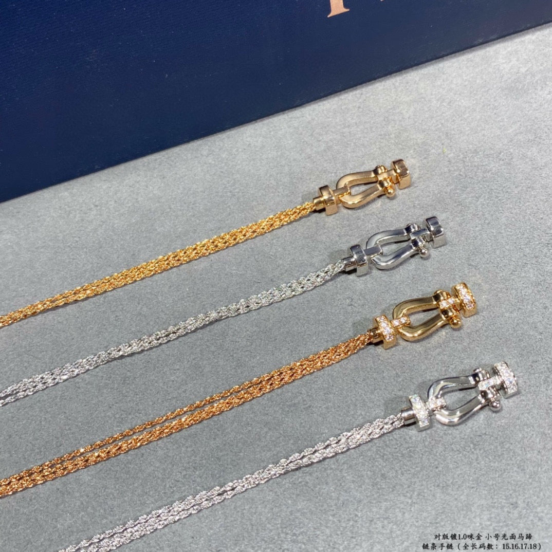 [BLUE TEARS]FORCE SMALL HORSESHOE  DIAMOND CHAIN ROPE BRACELET