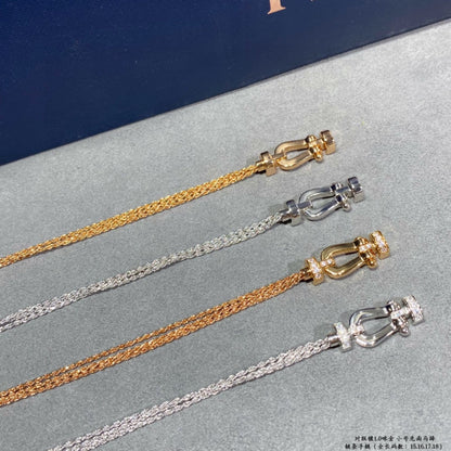 [BLUE TEARS]FORCE SMALL HORSESHOE  DIAMOND CHAIN ROPE BRACELET