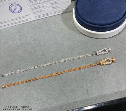 [BLUE TEARS]FORCE SMALL HORSESHOE  DIAMOND CHAIN ROPE BRACELET