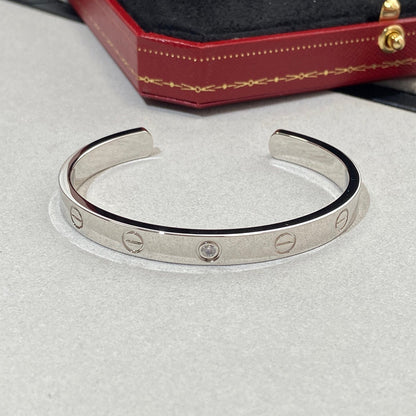 [Blue Tears Jewelry]LOVE BRACELET 6.1MM 1 DIAMOND OPEN CUFF