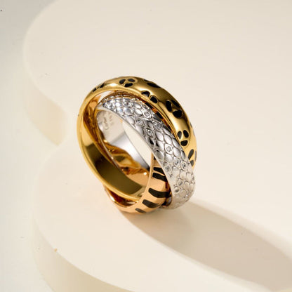 [Blue Tears Jewelry]TRINITY  RING LEOPARD PRINT
