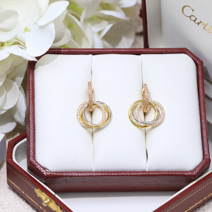 [Blue Tears Jewelry]TRINITY HALF DIAMOND  EARRINGS