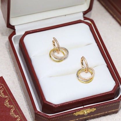 [Blue Tears Jewelry]TRINITY HALF DIAMOND  EARRINGS