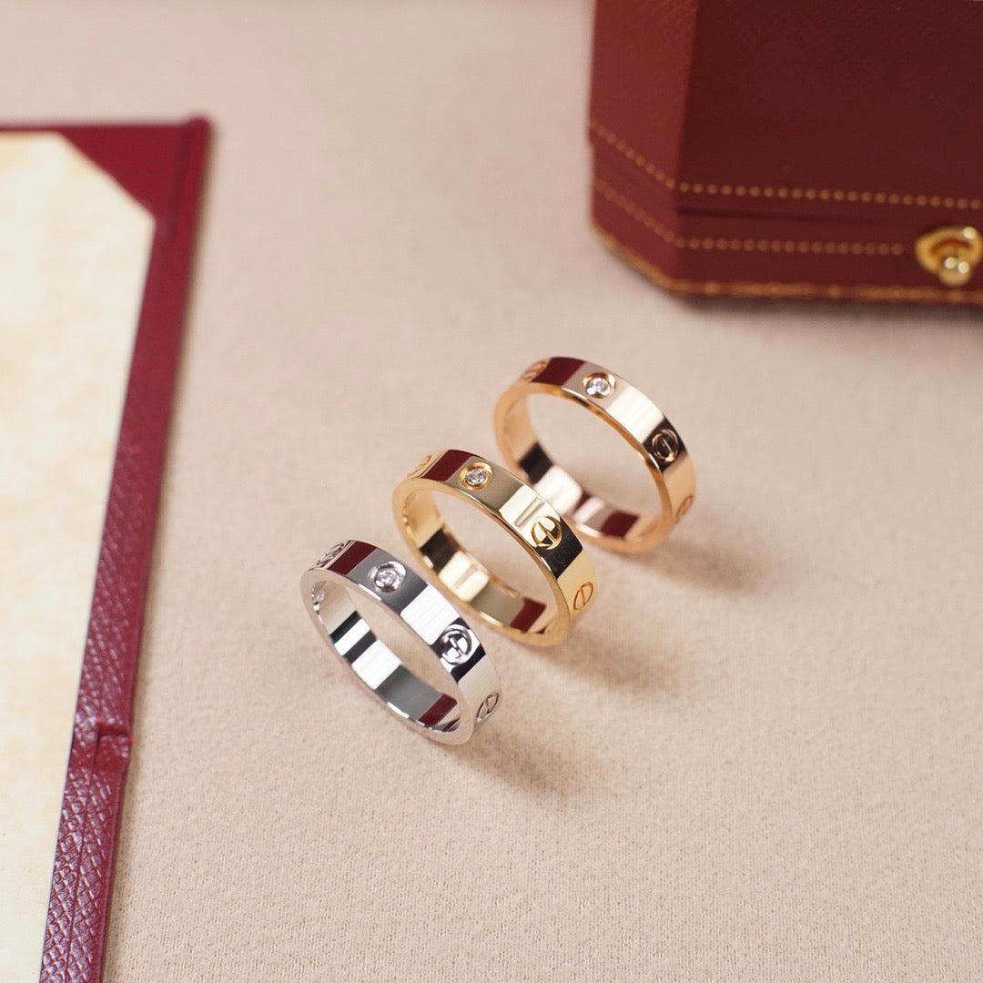 [Blue Tears Jewelry]LOVE 4MM 1 DIAMOND RING