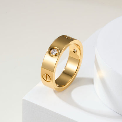 [Blue Tears Jewelry]LOVE 4MM 1 DIAMOND RING