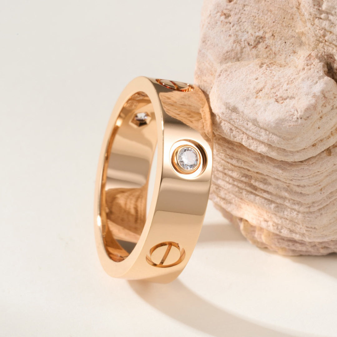 [Blue Tears Jewelry]LOVE 4MM 1 DIAMOND RING