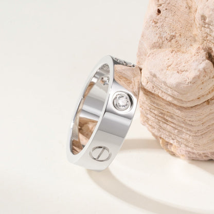 [Blue Tears Jewelry]LOVE 4MM 1 DIAMOND RING