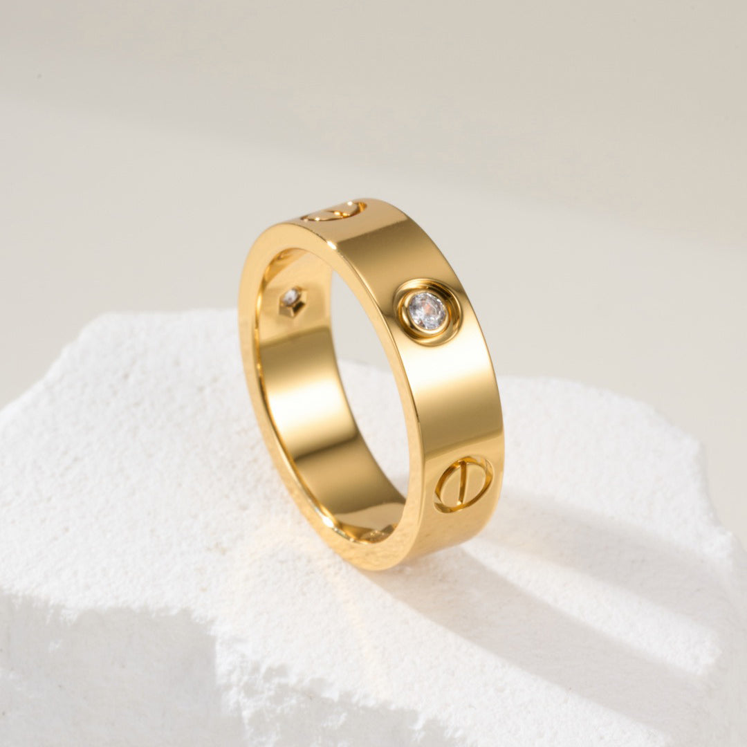 [Blue Tears Jewelry]LOVE 4MM 1 DIAMOND RING