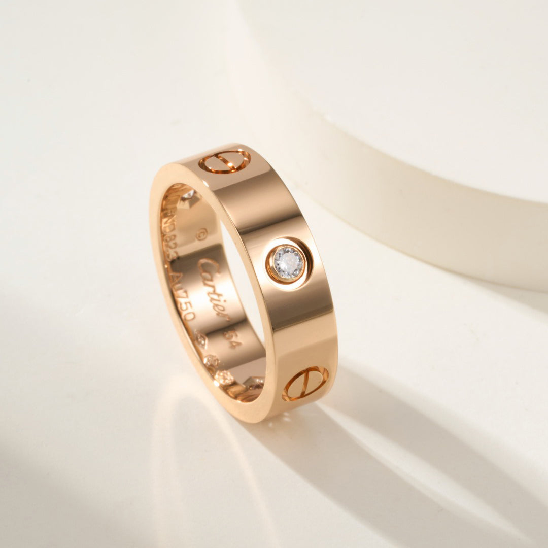 [Blue Tears Jewelry]LOVE 4MM 1 DIAMOND RING