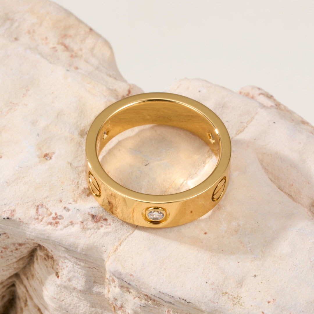[Blue Tears Jewelry]LOVE 4MM 1 DIAMOND RING