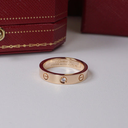 [Blue Tears Jewelry]LOVE 4MM 1 DIAMOND RING