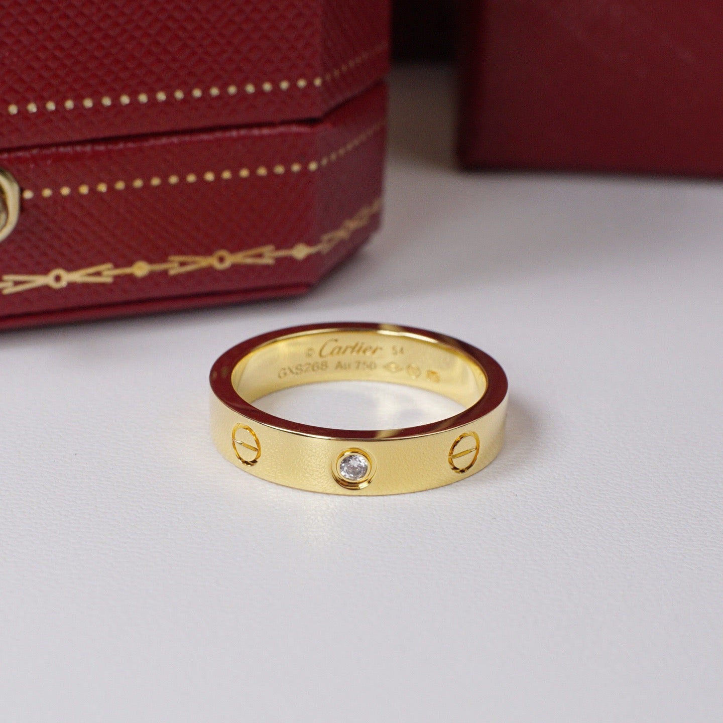 [Blue Tears Jewelry]LOVE 4MM 1 DIAMOND RING