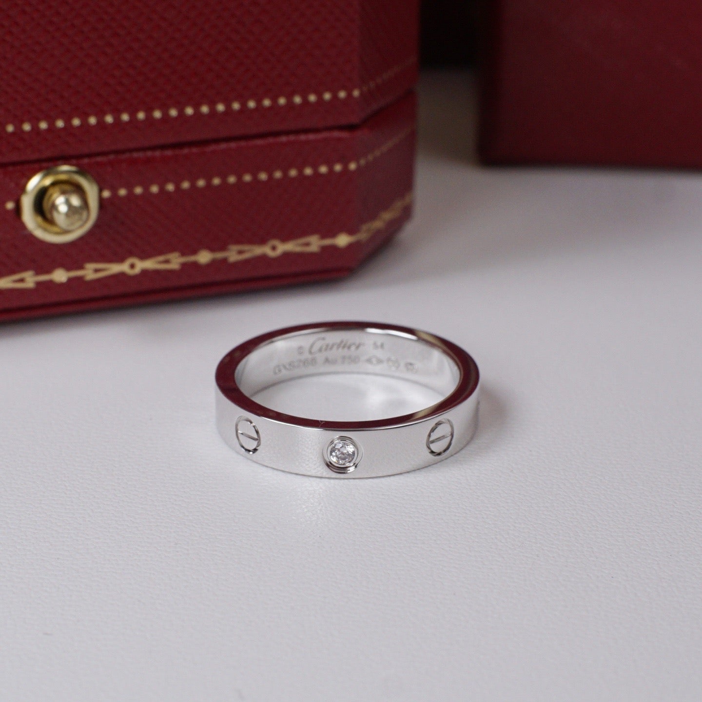 [Blue Tears Jewelry]LOVE 4MM 1 DIAMOND RING